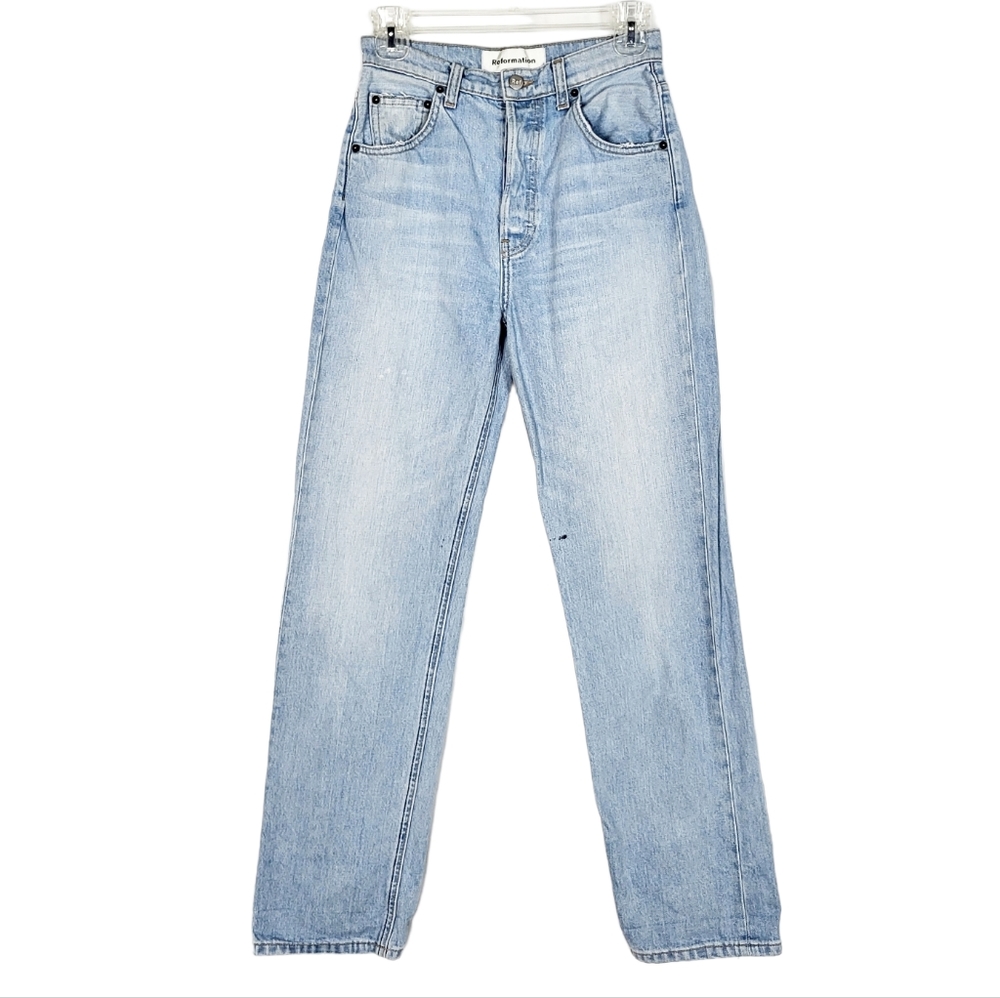 REFORMATION Cynthia high relaxed jeans in aegean wash